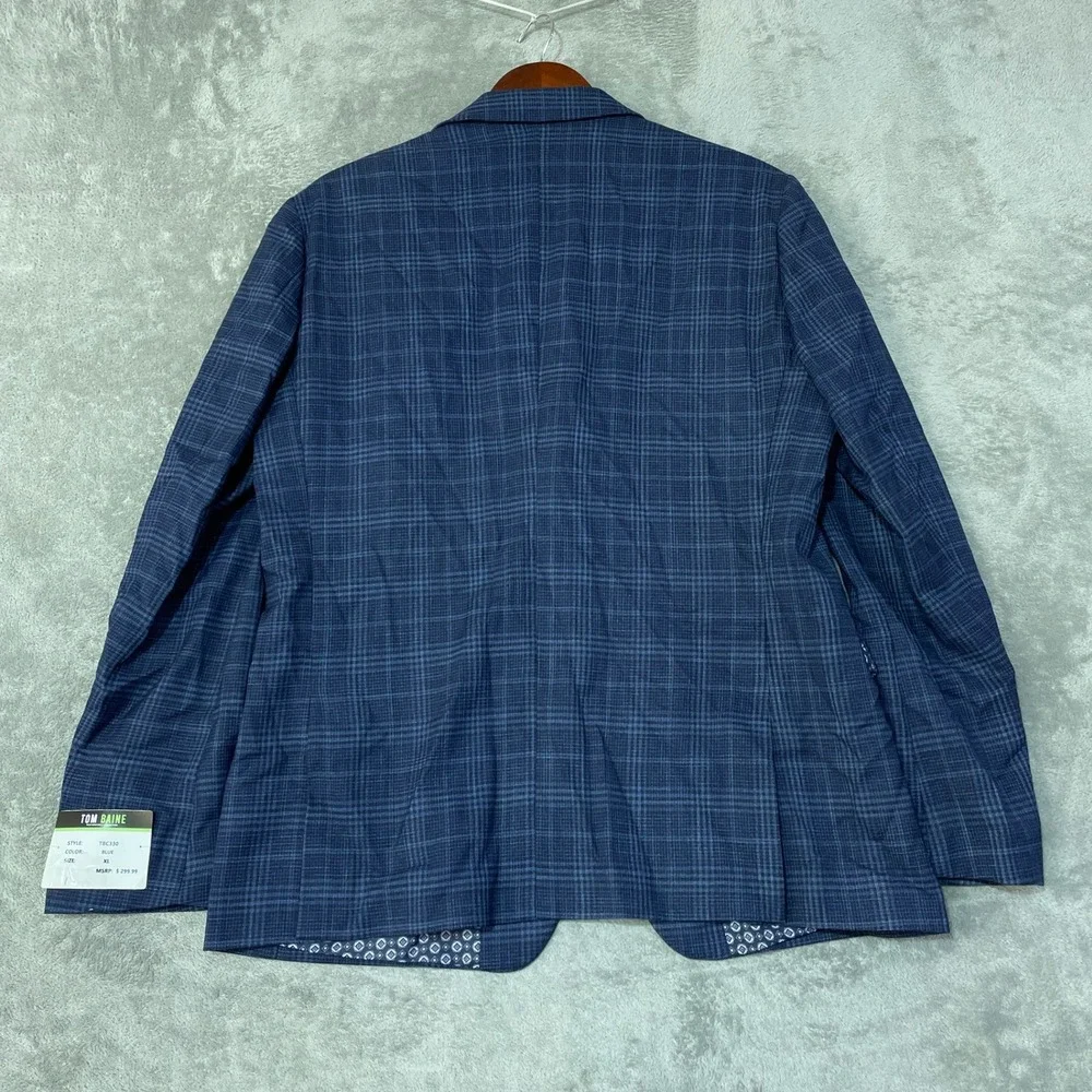 NWT Tom Baine Men's XL Blue TBC330 Performance Blazer Stretch Polyester Rayon